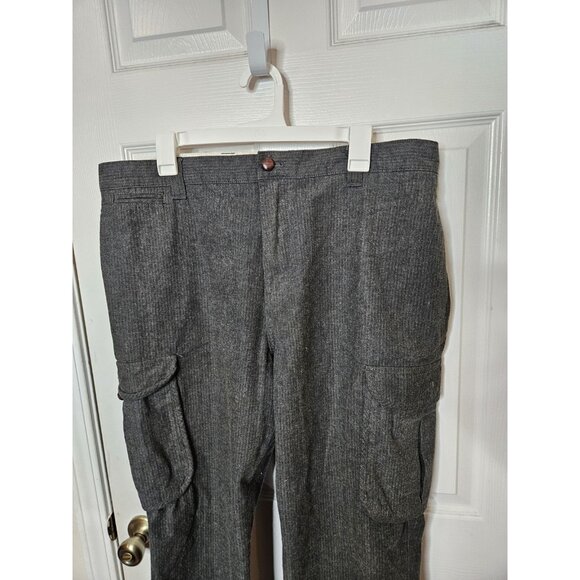 Ralph Lauren Chaps Pants Mens 38x30 Black Corduroy Thick Cargo 90s - Picture 4 of 11